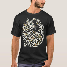 Celtic Knüpfarbeit Cat Art T - Shirt