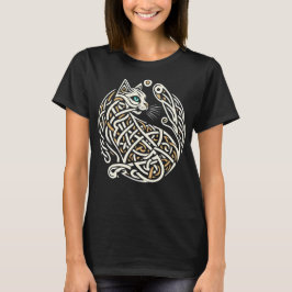 Celtic Knüpfarbeit Cat Art T-Shirt