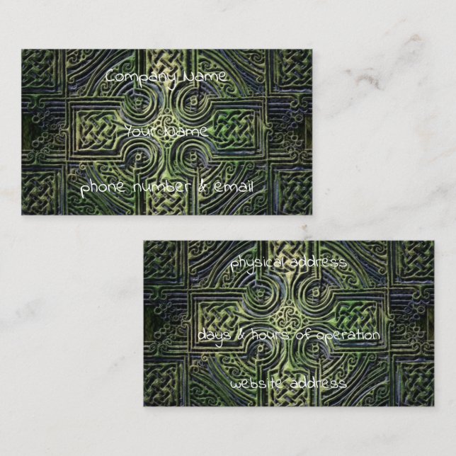 Celtic Knüpfarbeit St. Patrick's Day Visitenkarte (Vorne/Hinten)