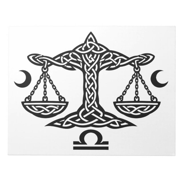 Celtic Libra Waage von BurnsInHell Notizblock (Vorderseite)