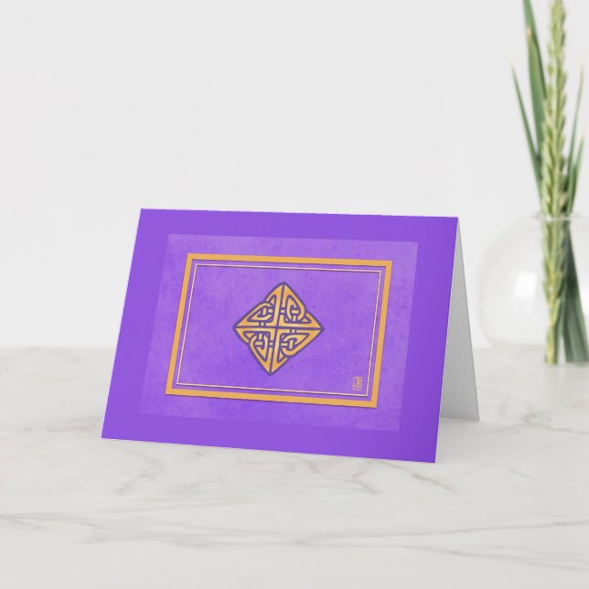 Celtic Lila Blank Personalize Grußkarte Karte (Vorderseite)