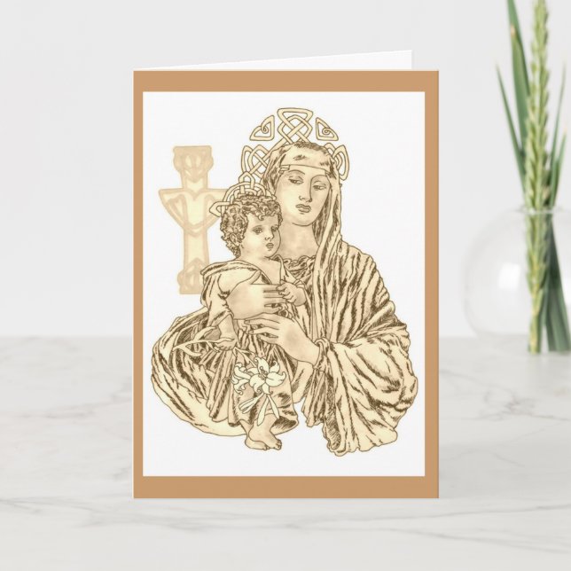 Celtic-Madonna-Karte Feiertagskarte (Vorderseite)