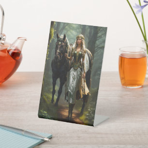 Celtic Maiden and Horse Sockelschild