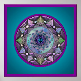 Celtic Mandala Gerahmt in Cool Hues Poster