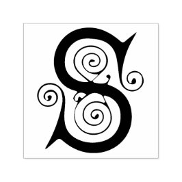 Celtic Medieval Letter S Monogramm Permastempel