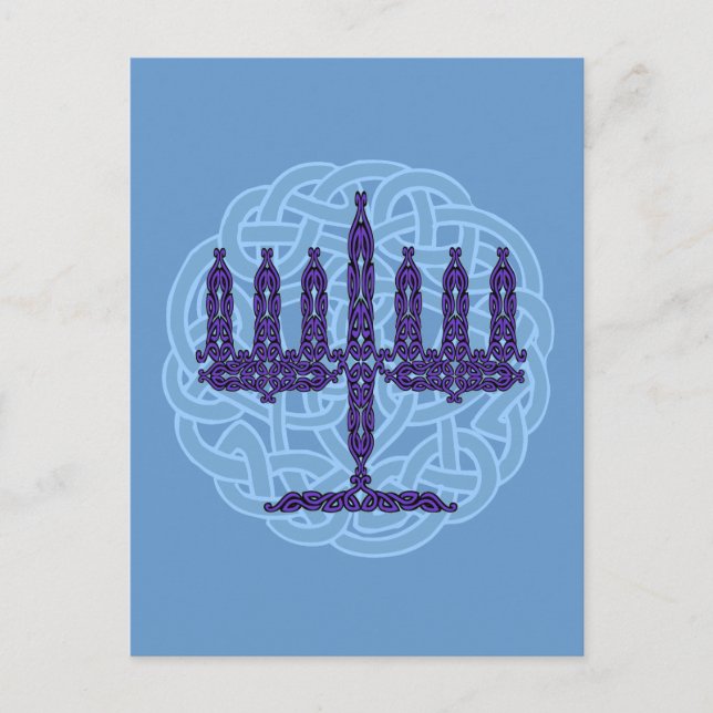 Celtic Menorah Postcard Postkarte (Vorderseite)