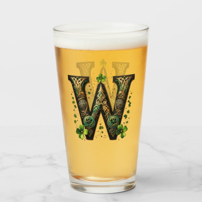 Celtic Monogram Pint Glass Glas (Vorne (Gefüllt))