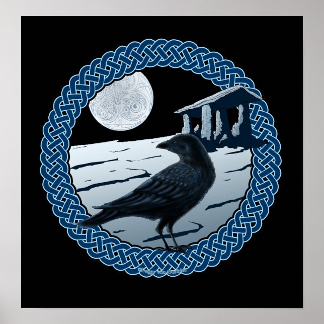 Celtic Moon, Raven & Dolman Prints & Posters Poster (Vorne)