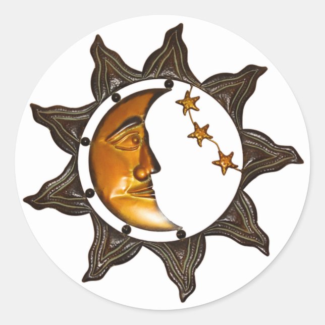 Celtic Moon Runder Aufkleber (Vorderseite)