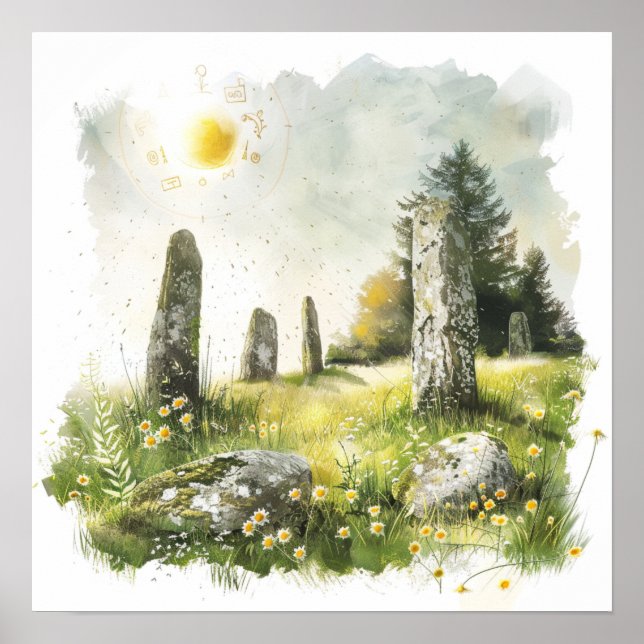 Celtic Mythology and Sun Symbols Litha Poster (Vorne)