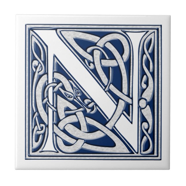 Celtic N Monogram Fliese (Vorderseite)