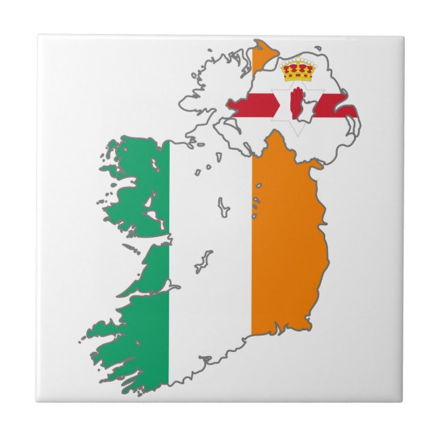 Celtic Nation Irish Map Fliese (Vorderseite)