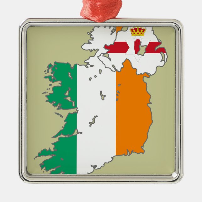Celtic Nation Irish Map Ornament Aus Metall (Vorne)