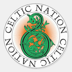 Celtic Nation St Patrick's Day Dragon Runder Aufkleber