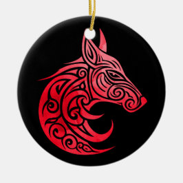 Celtic Nordic Fox Keramik Ornament