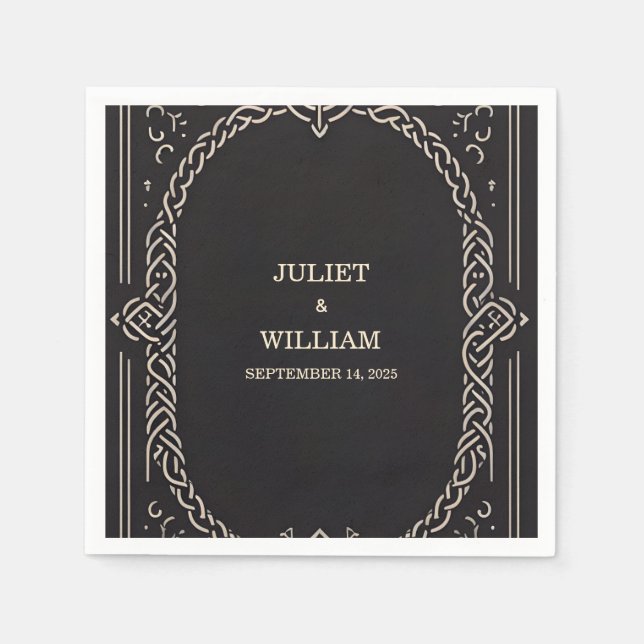 Celtic Nordic Medieval Scroll Serviette (Vorderseite)