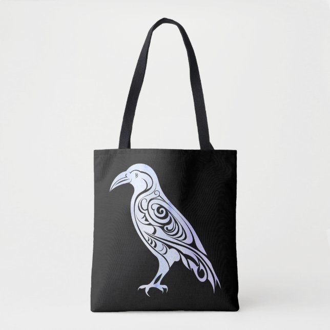 Celtic Nordic Winter Raven Crow Tasche (Vorderseite)