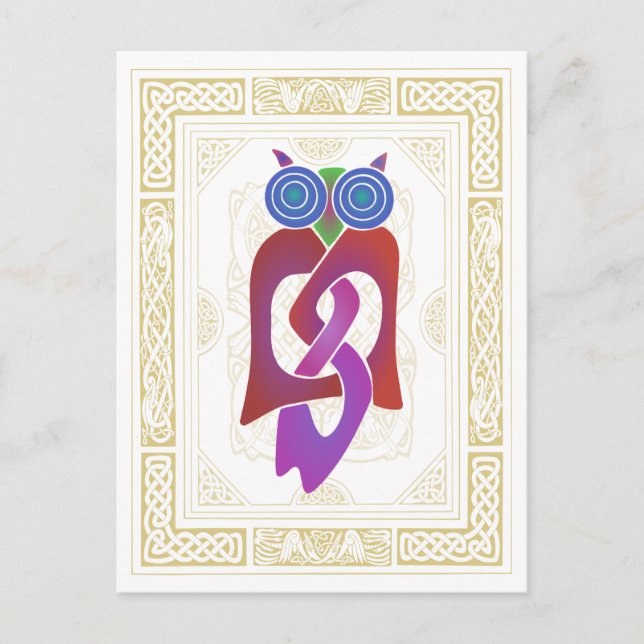 Celtic Owl II Postkarte (Vorderseite)