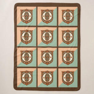 Celtic Pastel Letter "O" Large Fleece Blanket Sherpadecke