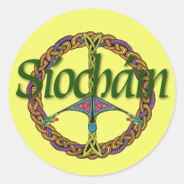 Celtic Peace Sign Aufkleber für irisch (Vorderseite)