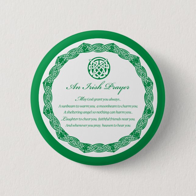Celtic Prayer St. Patrick's Day Button (Vorderseite)
