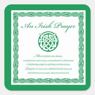 Celtic Prayer St. Patrick's Day Quadratischer Aufkleber