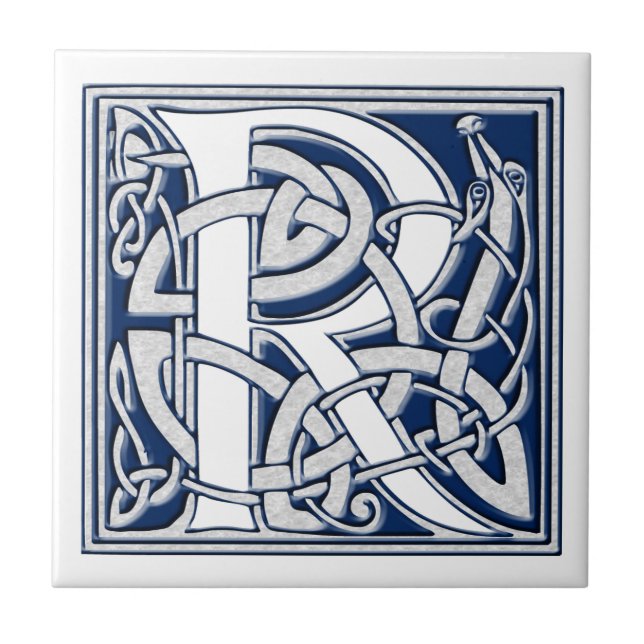 Celtic R Monogram Fliese (Vorderseite)