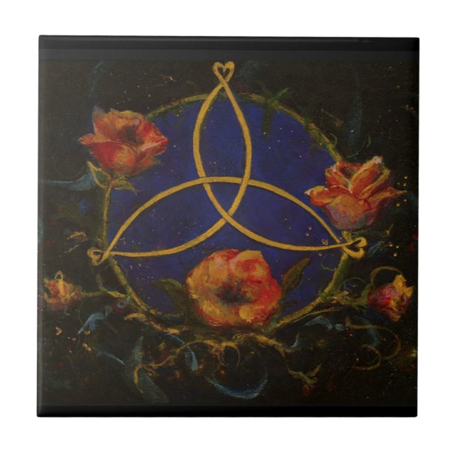 Celtic Rose Garden Night Fliese (Vorderseite)