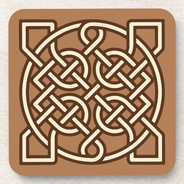 Celtic Sailor's Knot, Camel Tan, Cream and Brown Untersetzer (Vorderseite)