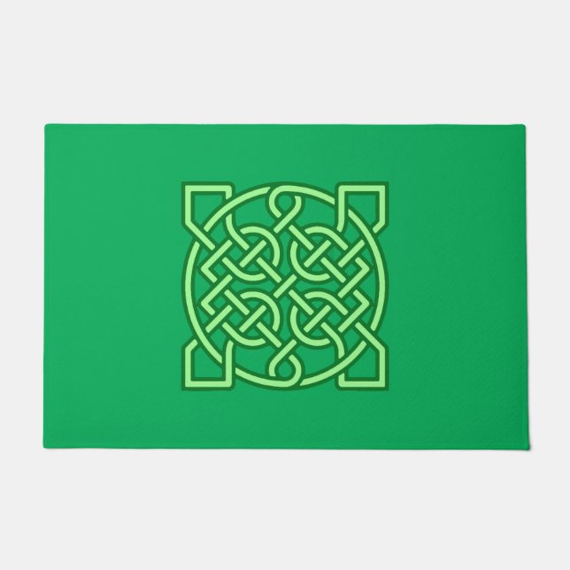 Celtic Sailor's Knot, Emerald und Lime Green Fußmatte (Vorderseite)