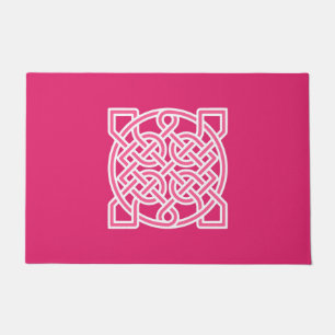 Celtic Sailor's Knot, Fuchsia Pink und White Fußmatte