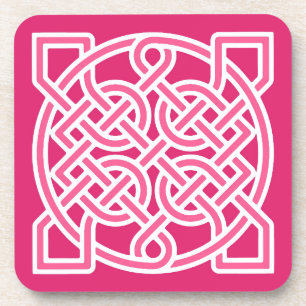 Celtic Sailor's Knot, Fuchsia Pink und White Untersetzer