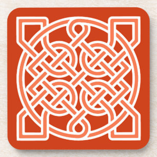 Celtic Sailor's Knot, Mandarin Orange und White Untersetzer