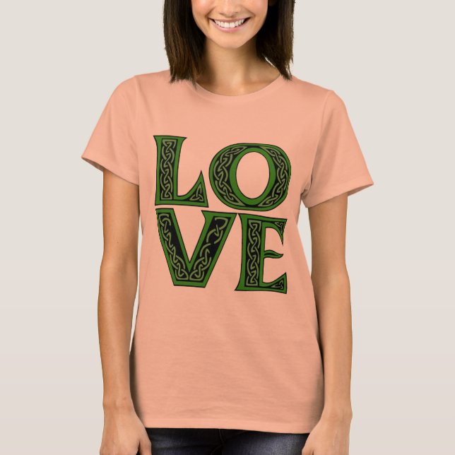 Celtic Schriftart LIEBE T-Shirt (Vorderseite)