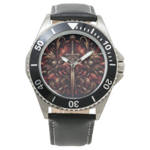 Celtic Scottish Red und Bronze Sword Armbanduhr