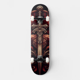 Celtic Scottish Red und Bronze Sword Skateboard