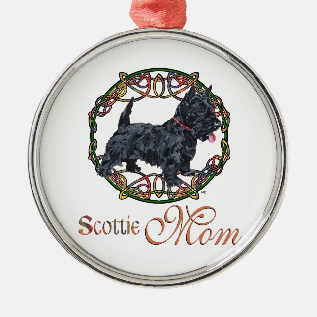Celtic Scottish Terrier Mother Ornament Aus Metall (Vorne)