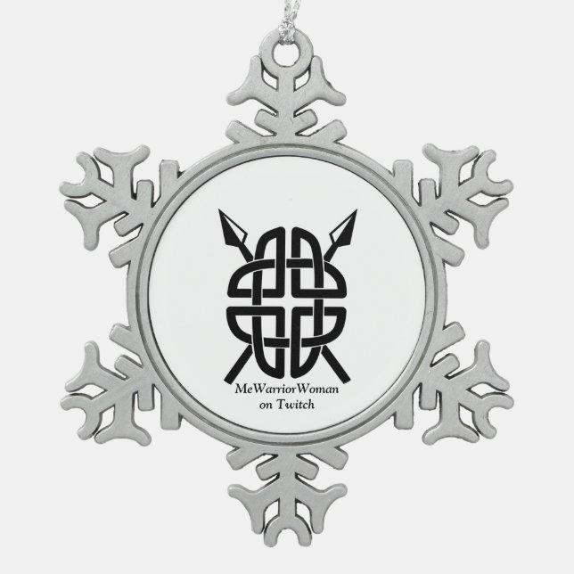 Celtic Shield, MeWarriorWoman auf Twitch Schneeflocken Zinn-Ornament (Vorderseite)