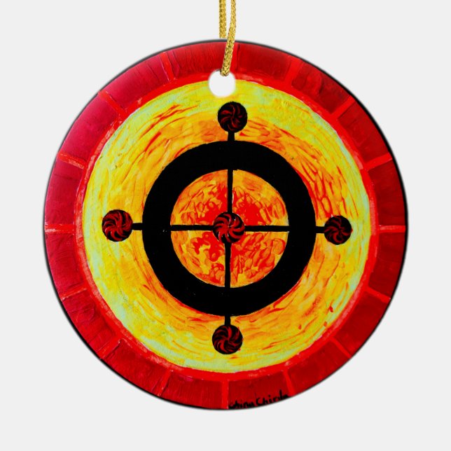 Celtic-Solarsymbol Keramik Ornament (Vorne)