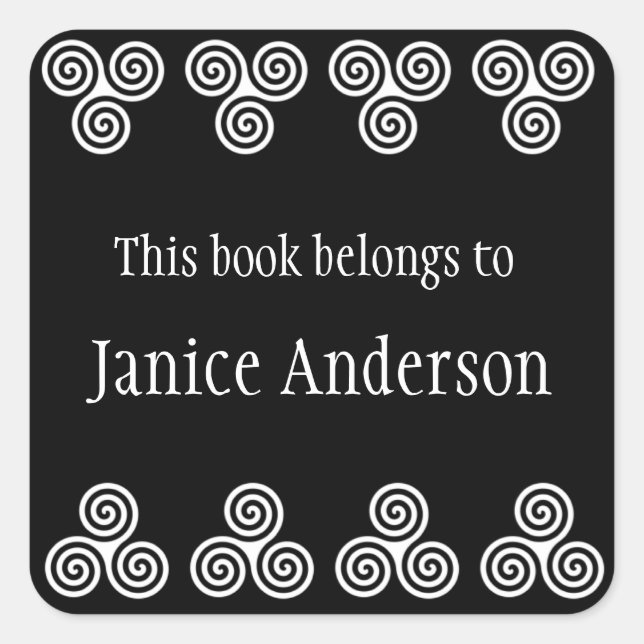 Celtic Spirals Design Buchzeichen Sticker (Vorderseite)