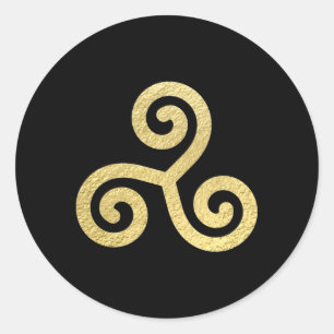 Celtic Spirals kennen altes irisches gälisches Sym Runder Aufkleber