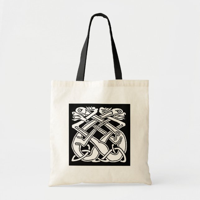 Celtic square pattern - black and white tragetasche (Vorne)