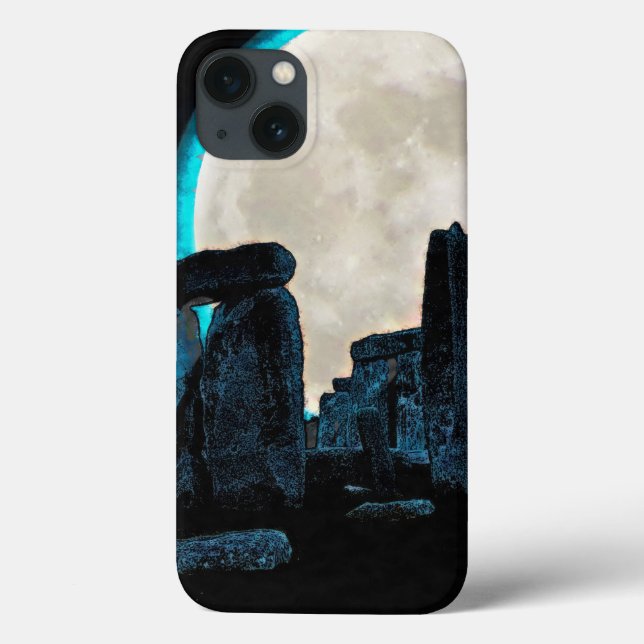 Celtic Stonehenge, Moon & Stars Astronomie, Großbr Case-Mate iPhone Hülle (Rückseite)