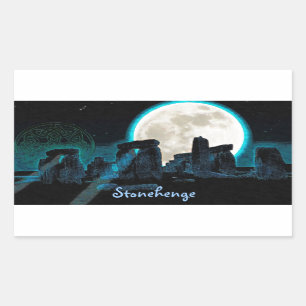 Celtic Stonehenge, Moon & Stars Astronomie, Großbr Rechteckiger Aufkleber