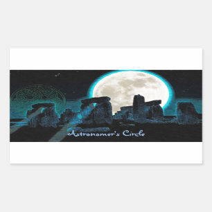 Celtic Stonehenge, Moon & Stars Astronomie, Großbr Rechteckiger Aufkleber