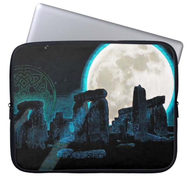 Celtic Stonehenge, Moon & Stars Astronomie Laptopschutzhülle (Vorderseite)