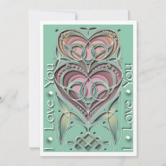 Celtic Style Valentine Herz Feiertagskarte