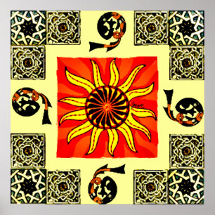 Celtic Sun Mandala Print Poster