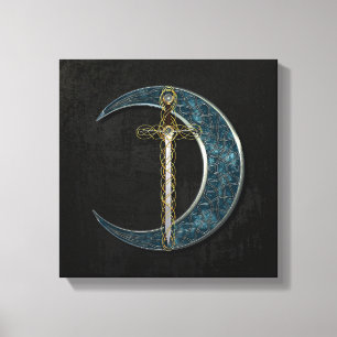 Celtic Sword and Moon Leinwanddruck