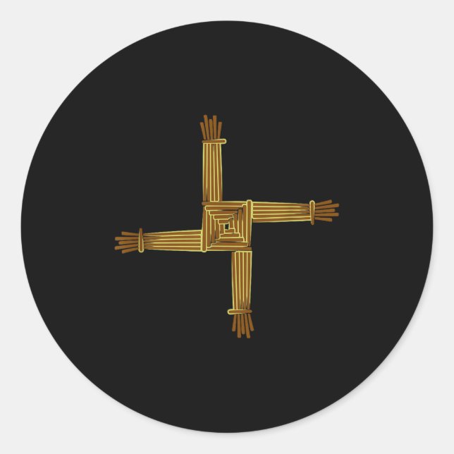 Celtic Symbols Brigid's Cross Celtic Knot Irish Sy Runder Aufkleber (Vorderseite)